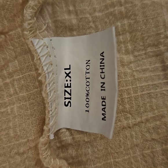 Cream Embroidered Raw Hem Boho Cotton Swing Festival Tunic - Picture 7 of 8